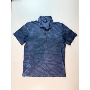 TravisMathew Mens Blue Camo Polo Shirt Short Sleeve Performance Golf Top Large